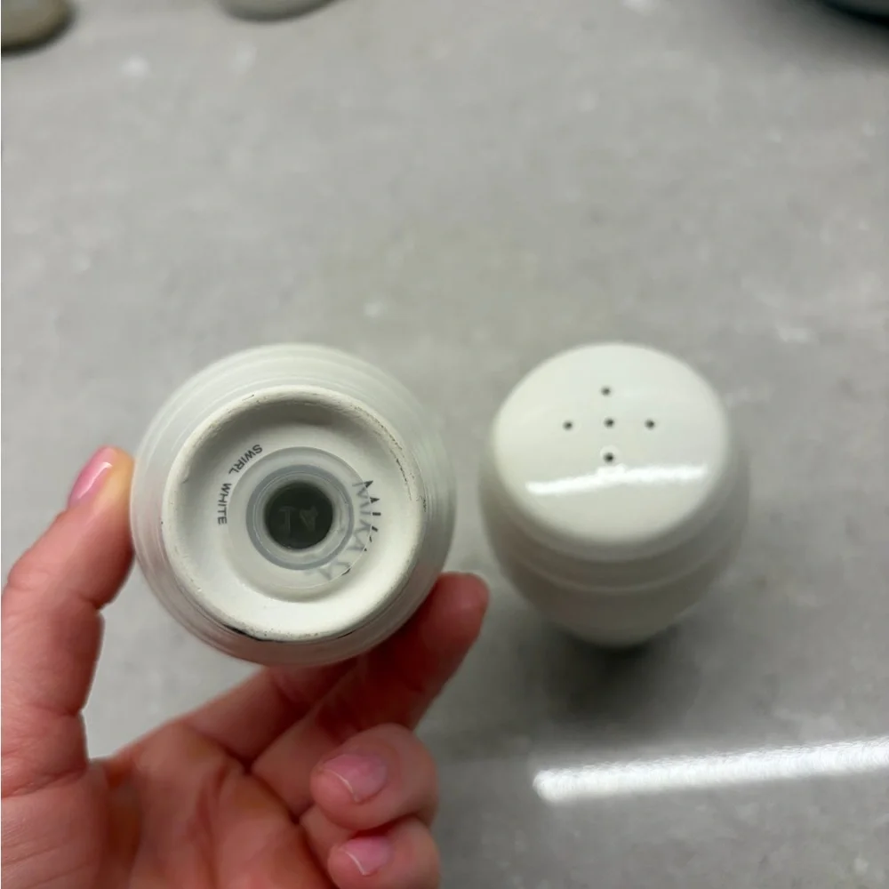 White Ceramic Salt and Pepper Shakers